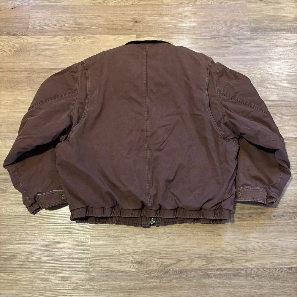 Vintage Field And Stream Chore Coat Men's XL Barn Jacket Corduroy Collar Lining - Picture 2 of 16